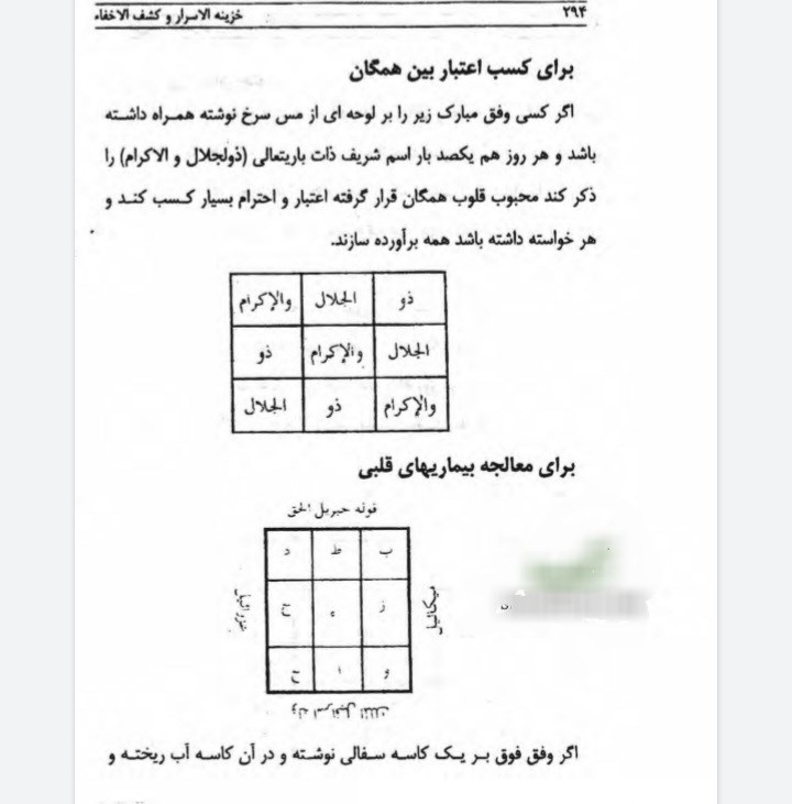 خزینه الاسرار(طلسمات نقشبندی)