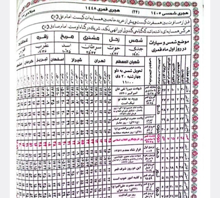 دانلودرایگان وخریدتقویم نجومی 1405